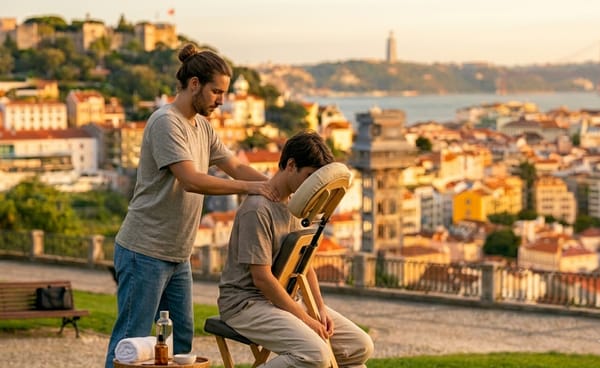 Massagem no parque da cidade
