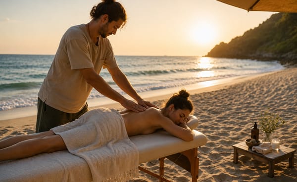 Massagem na praia